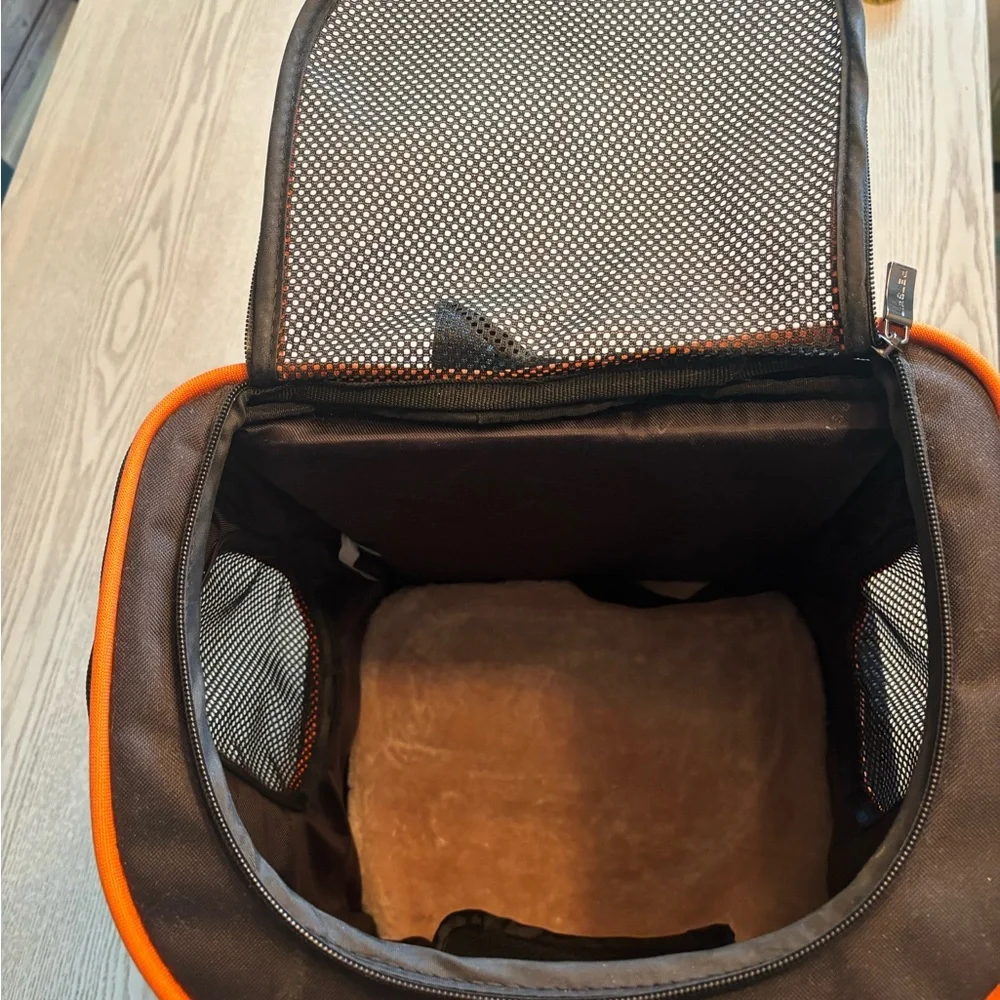 Orange and Black Dog Carrier Backpack